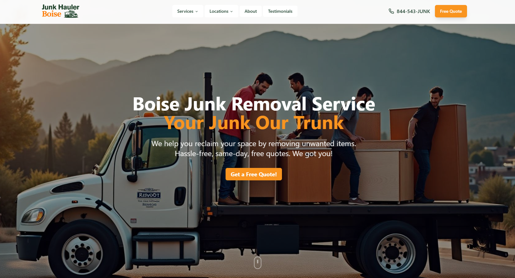Junk Hauler Boise website preview