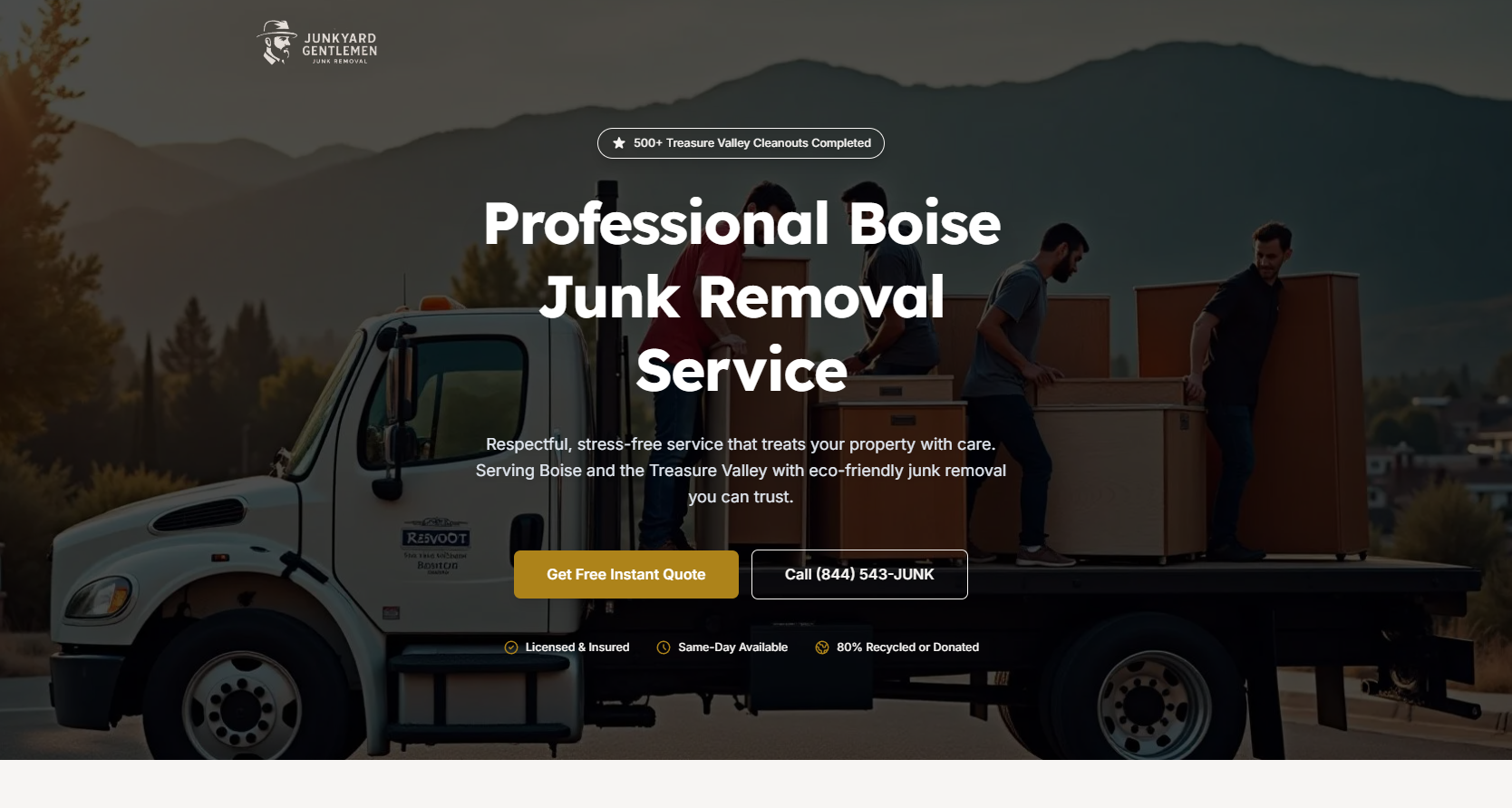 Junkyard Gentlemen website preview