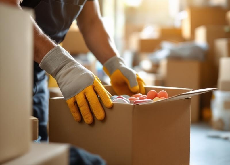 Junk removal crew loading items into truck